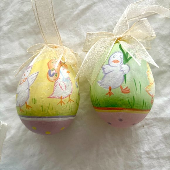 39 Assorted Hanging Easter Egg Ornaments Decorations Pastel Ribbon Spring - Picture 9 of 14